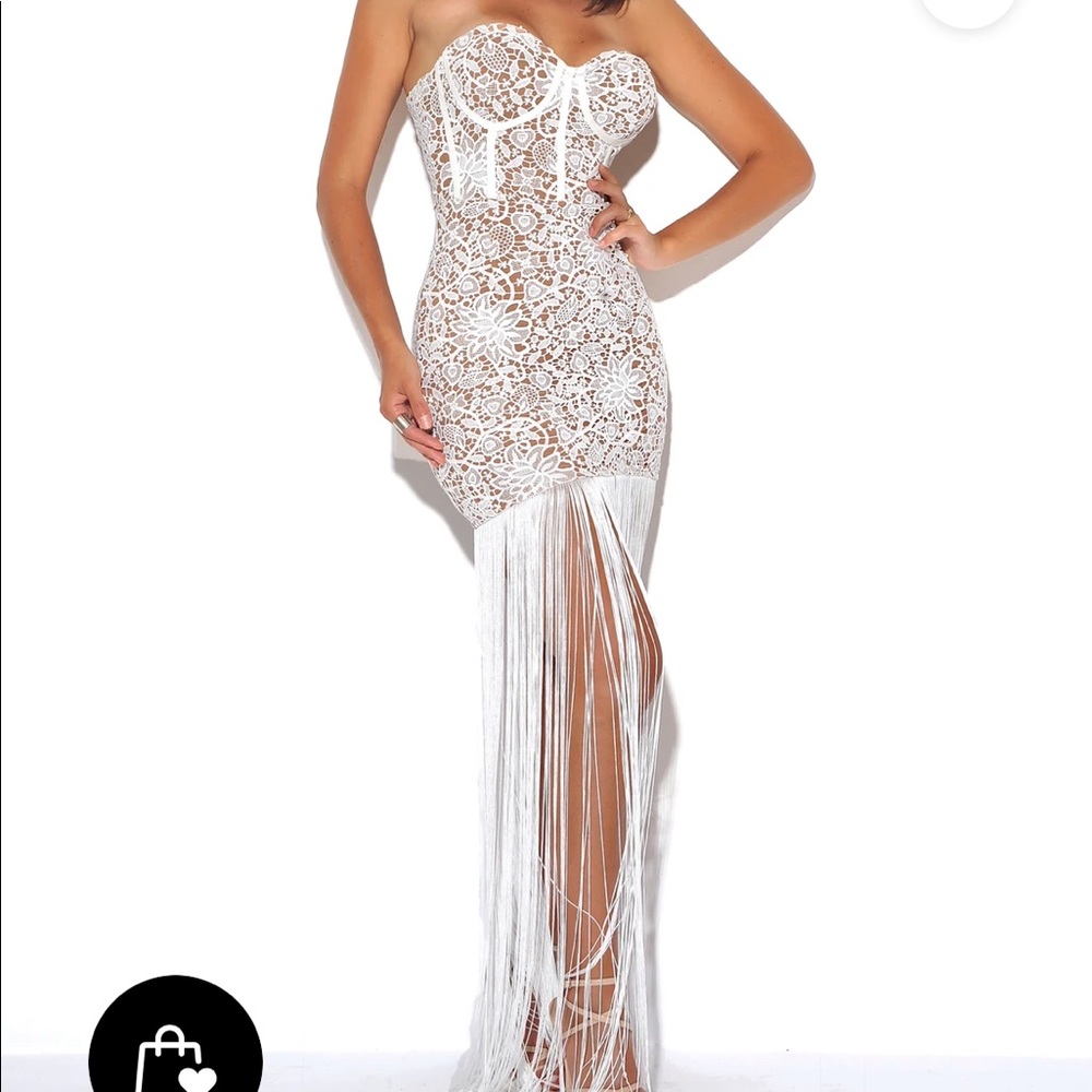 Lace Fringe formal dress